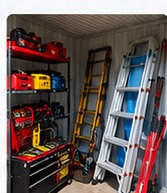 Tools and equipment in storage
